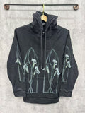 WHO DECIDES WAR Gothic Lily Graphic Hoodie Black Unisex Oversized Streetwear Pullover Sweatshirt