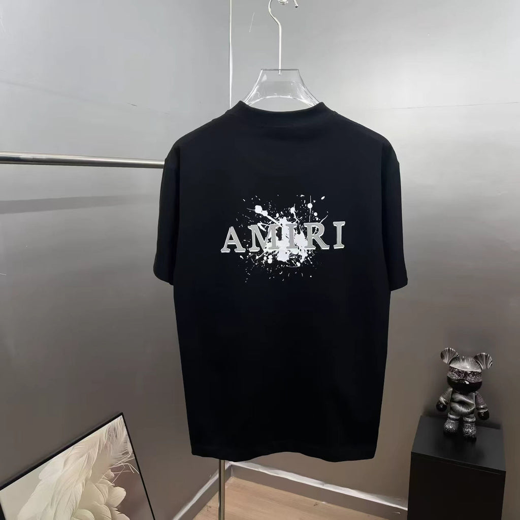AMIRI Splatter Logo Graphic Crew-Neck Short-Sleeve T-Shirt