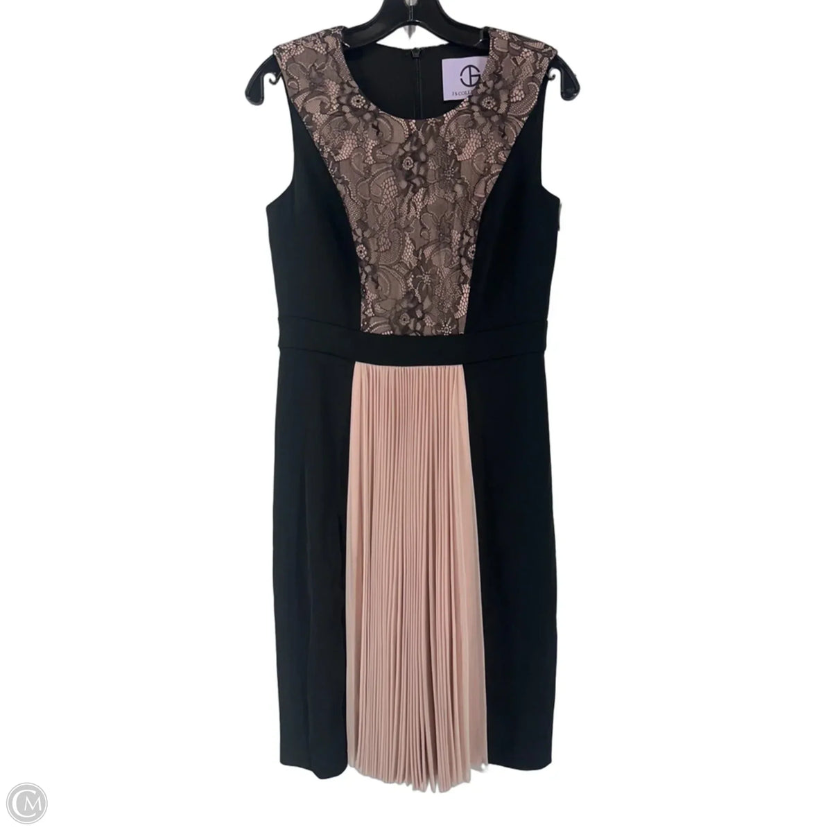 Dress Casual Midi By Js Collections In Black & Pink, Size: 8