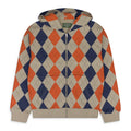 Beige Intarsia Zip Hoodie