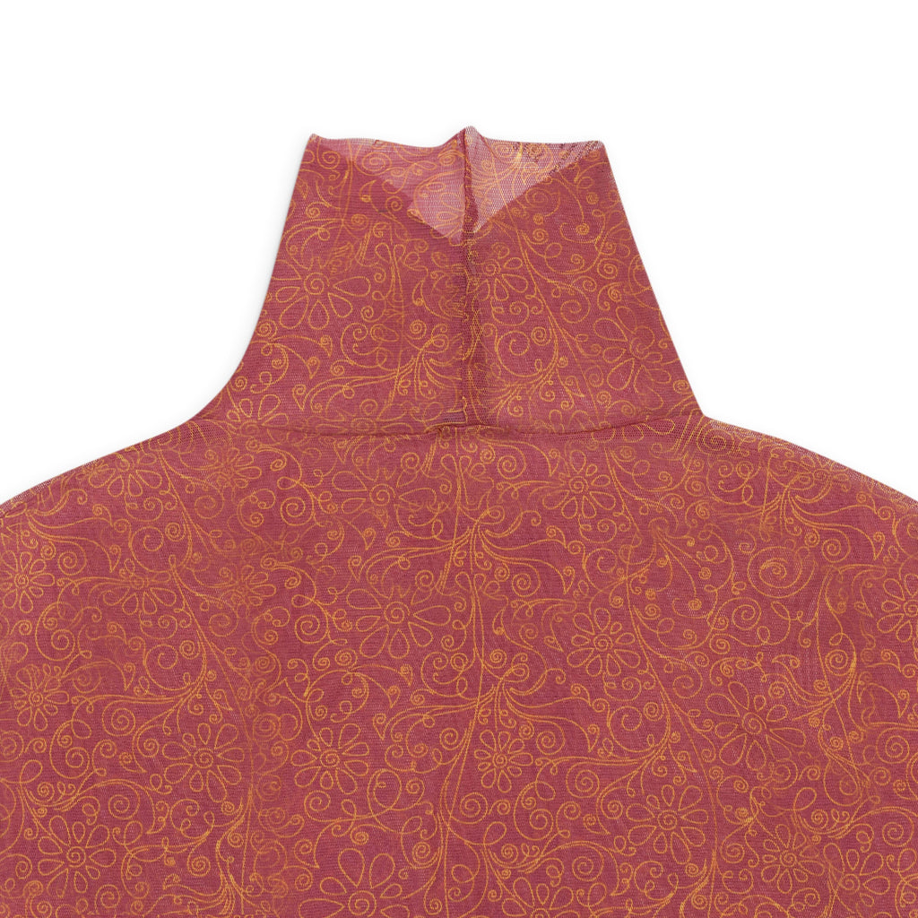 PRINTED MESH TURTLENECK MULTICOLOR SWEATER
