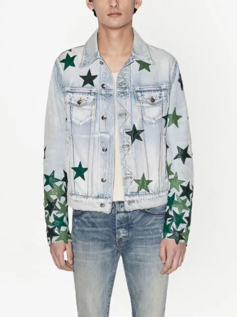 AMIRI CHEMIST TRUCKER JACKET Light Indigo Denim Jackets "Blue"