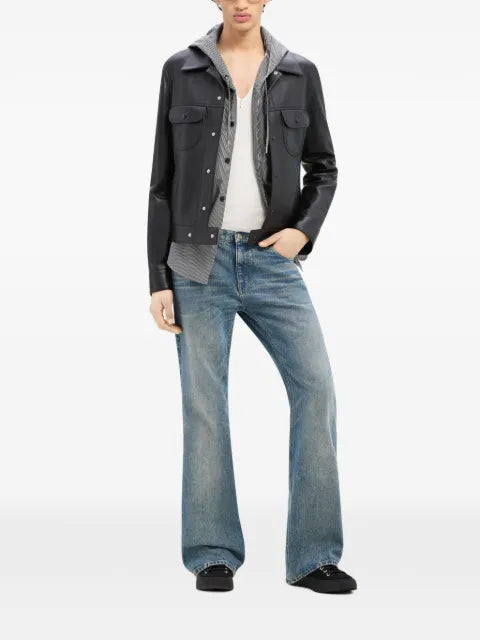 Courrèges leather trucker jacket