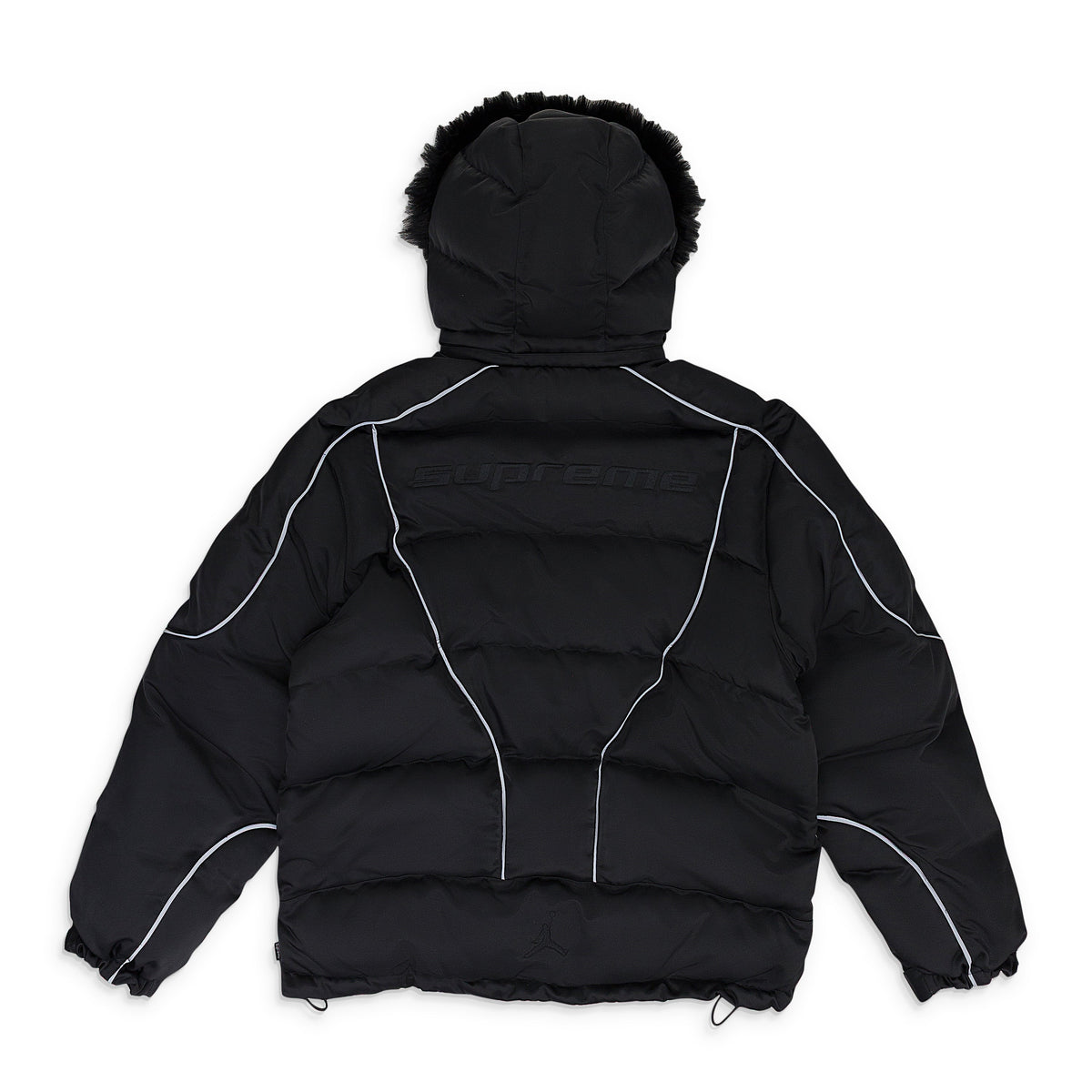BLACK JORDAN WITH FUR HOODIE