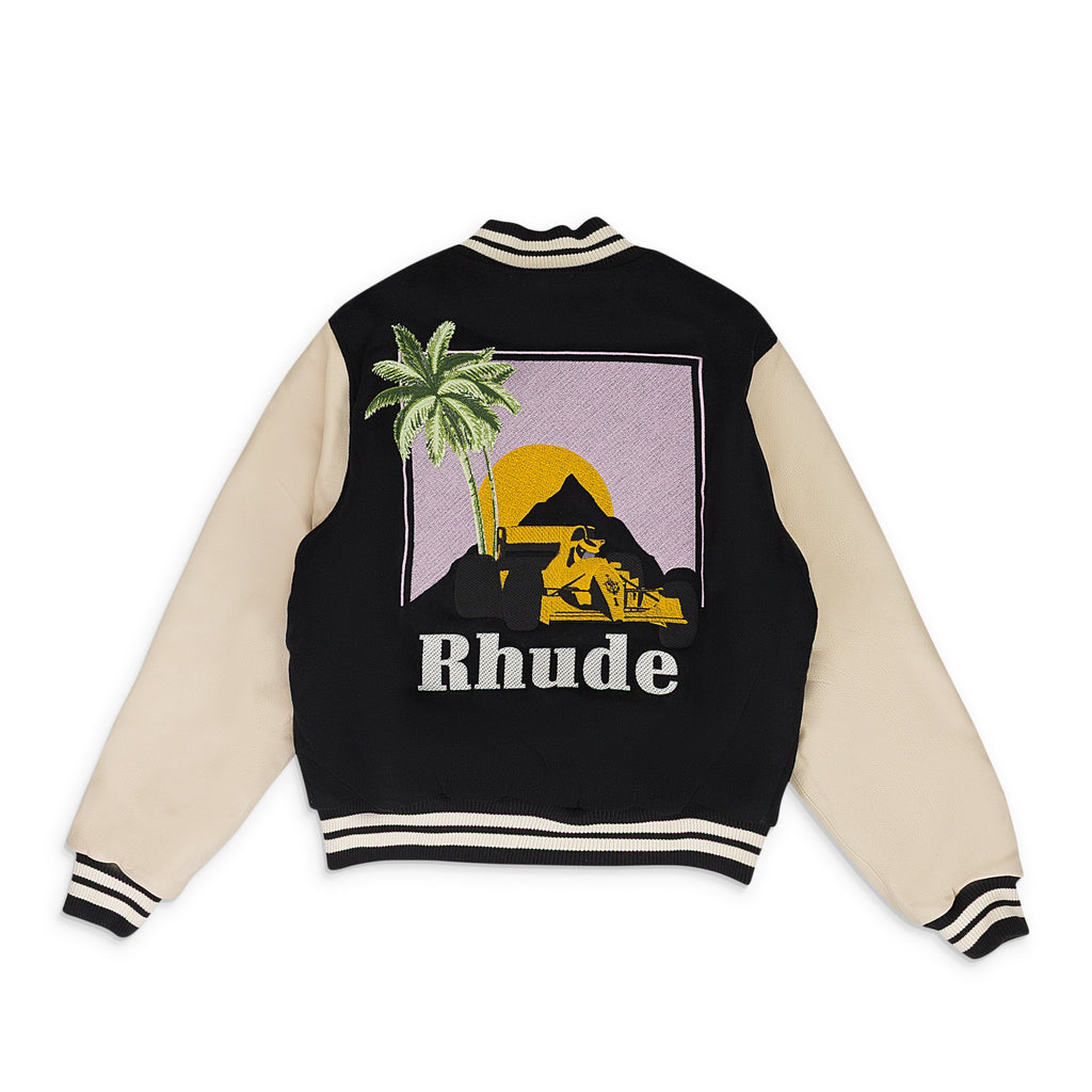 BLACK/CREAM GP VARSITY JACKET