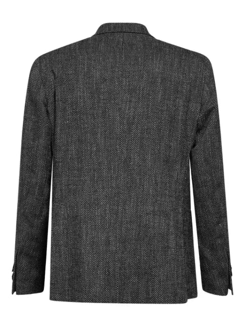 Tagliatore peak lapel chevron jacquard jacket