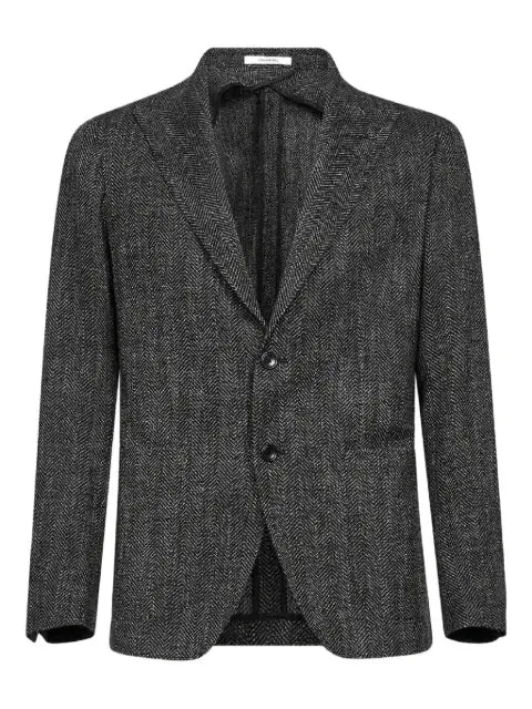Tagliatore peak lapel chevron jacquard jacket