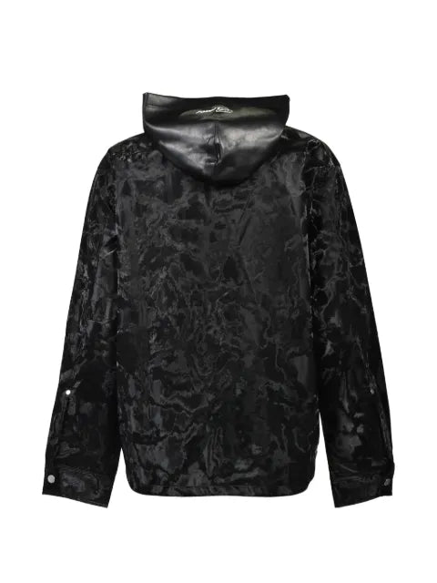BREATH faux-leather hooded jacket