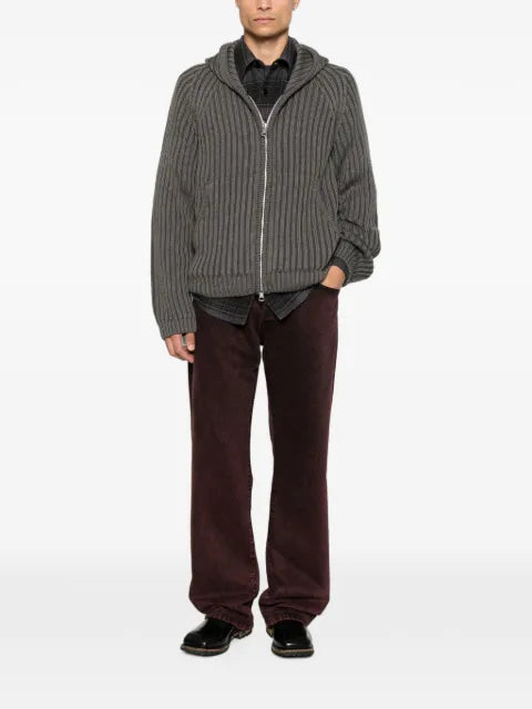 OUR LEGACY Level ribbed-knit hoodie