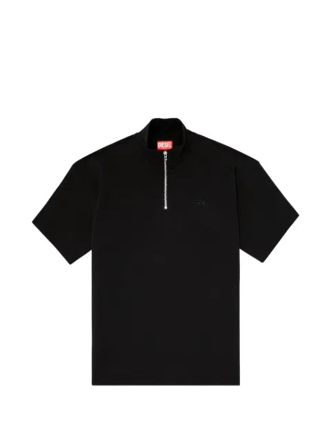Diesel short-sleeve half-zip sweatshirt in light scuba