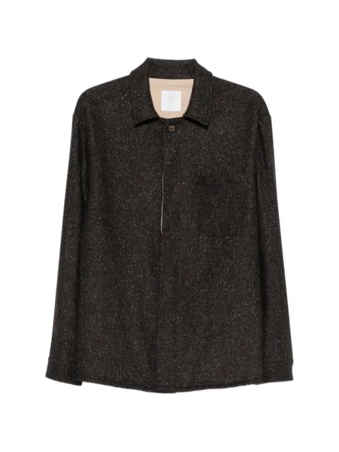 Eleventy herringbone-weave shirt jacket