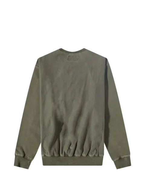 Awake NY pigment-dyed logo-embroidered crewneck sweatshirt