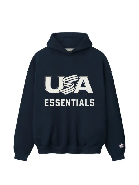 FEAR OF GOD ESSENTIALS USA logo-print hoodie