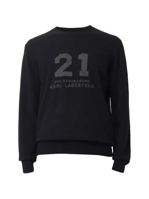Karl Lagerfeld graphic-print fine-knit sweater