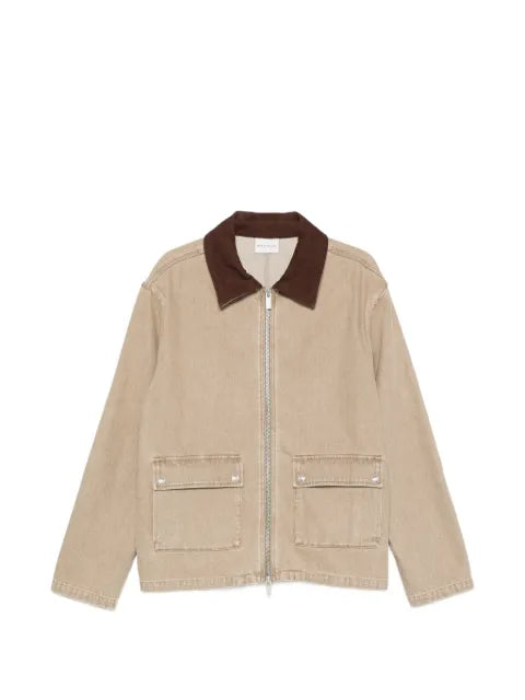 Drôle De Monsieur contrast-collar cotton jacket