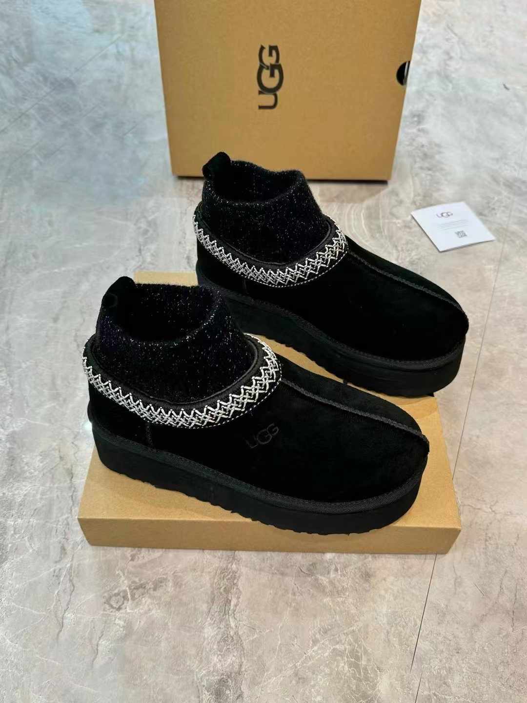 Ethnic Style Snow Boots with Wool Sock Cuff — New Arrival | In Stock