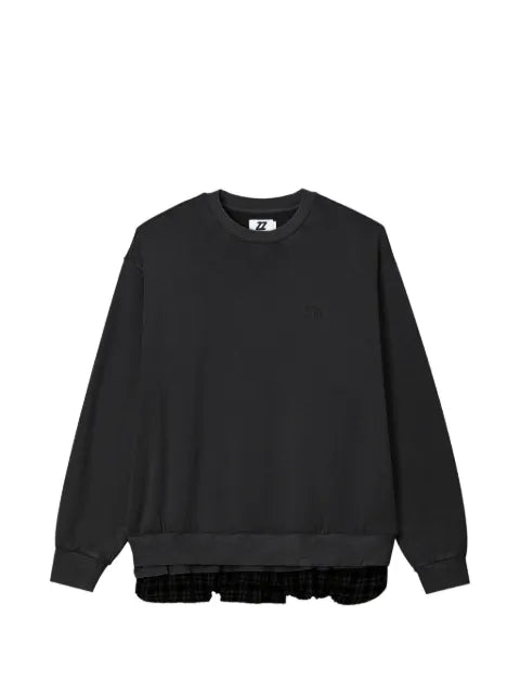 izzue layered-hem logo-embroidered sweater