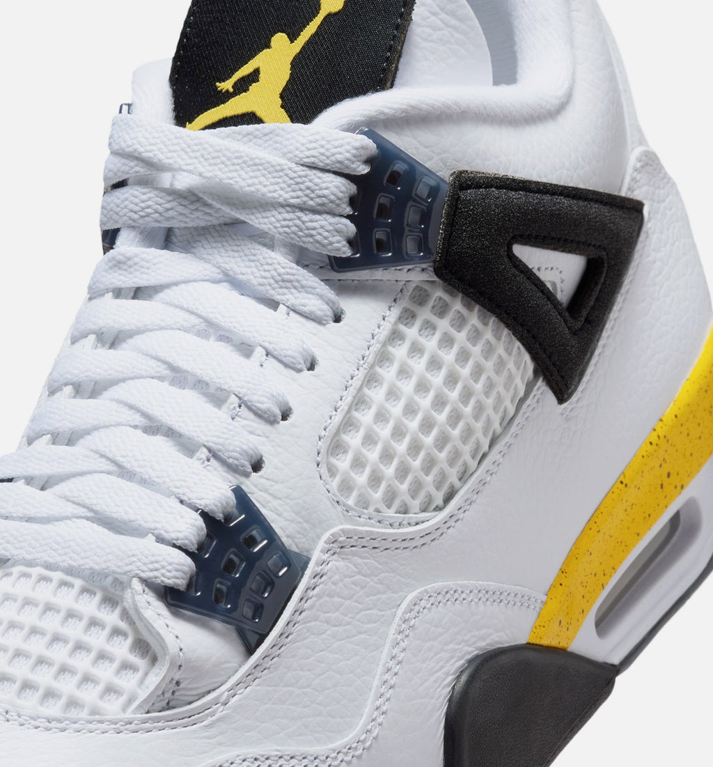 Air Jordan 4 Retro Rare Air Tour Yellow Men's Lifestyle Shoe - White/Dark Blue Grey/Black/Tour Yellow