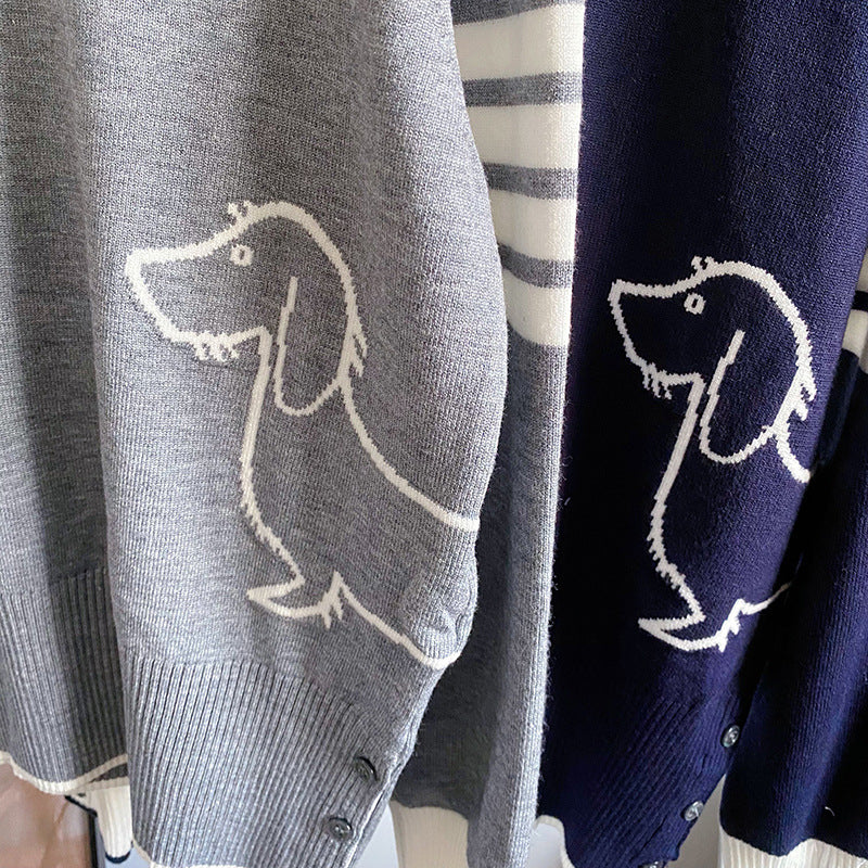 Thom Browne Women's Dog Pattern Pullover Sweater