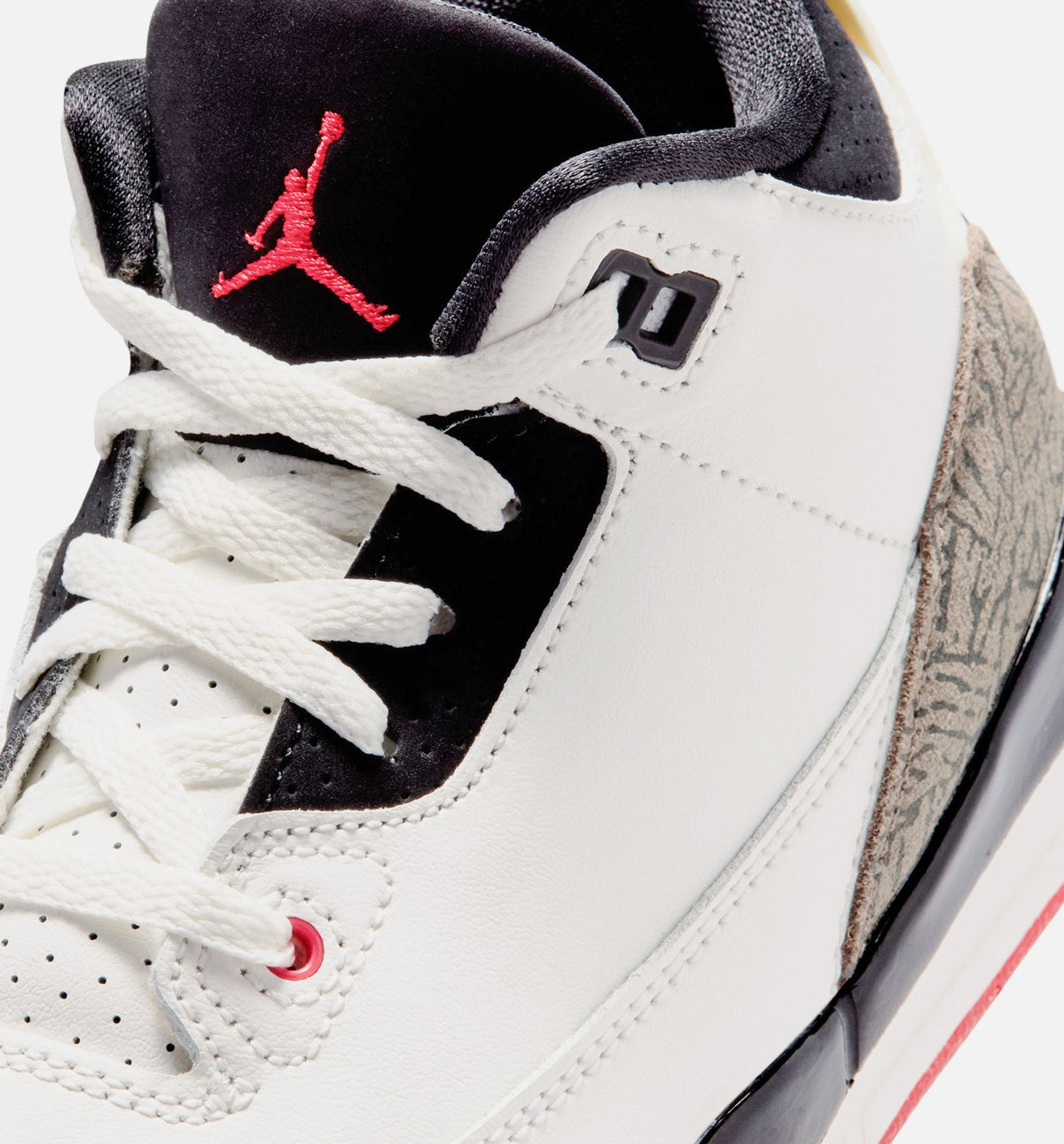 Air Jordan 3 Retro Sail and University Red Preschool Sneakers - Sail / Black / University Red / Pale Ivory