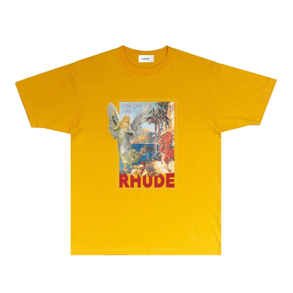 Rhude T-shirts Printed Trendy Pure Cotton