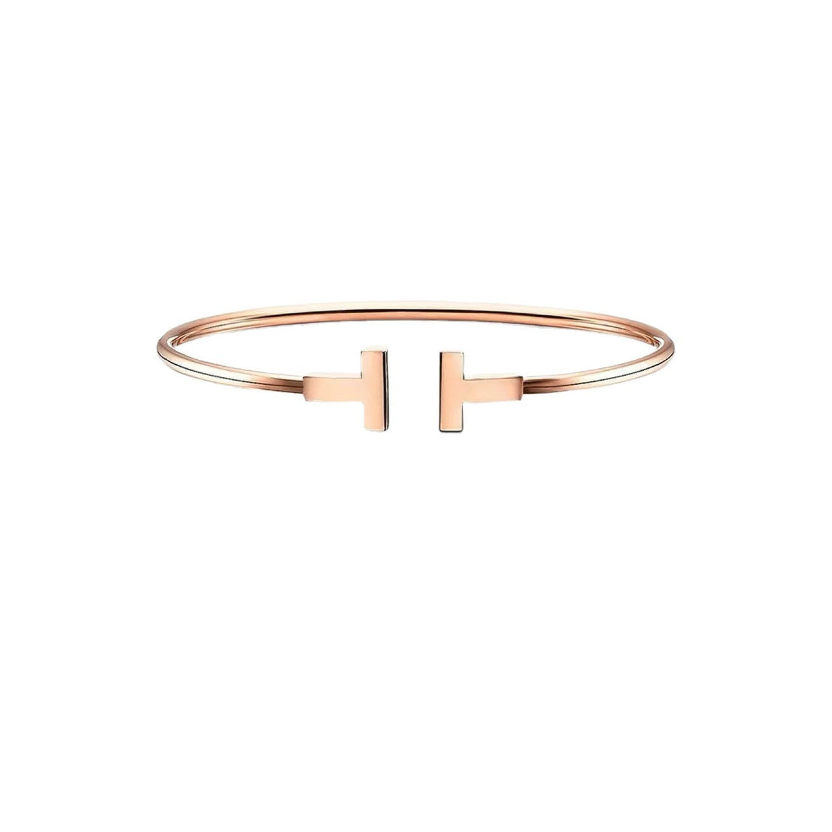 Tiffany Style T Motif Cubic Zirconia Bangle