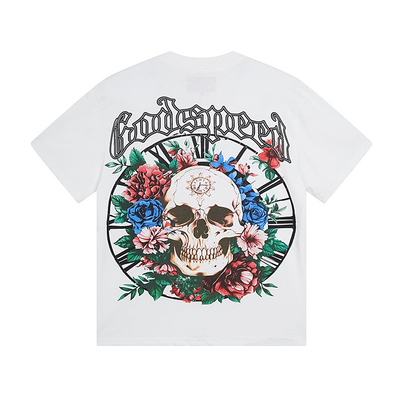 Godspeed Skull Floral Graphic T-Shirt