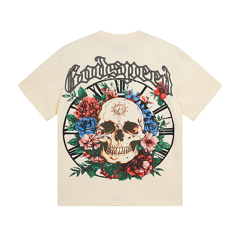 Godspeed Skull Floral Graphic T-Shirt