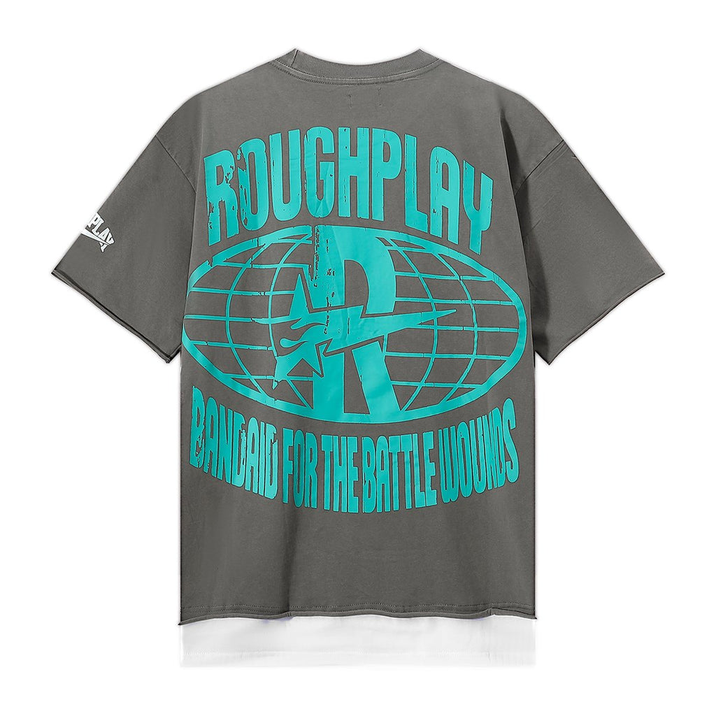 Rough Play Green Mask Dice Rhinestone Graphic T-Shirt