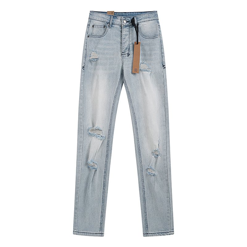 Ksubi Distressed Light Wash Slim Tapered Jeans