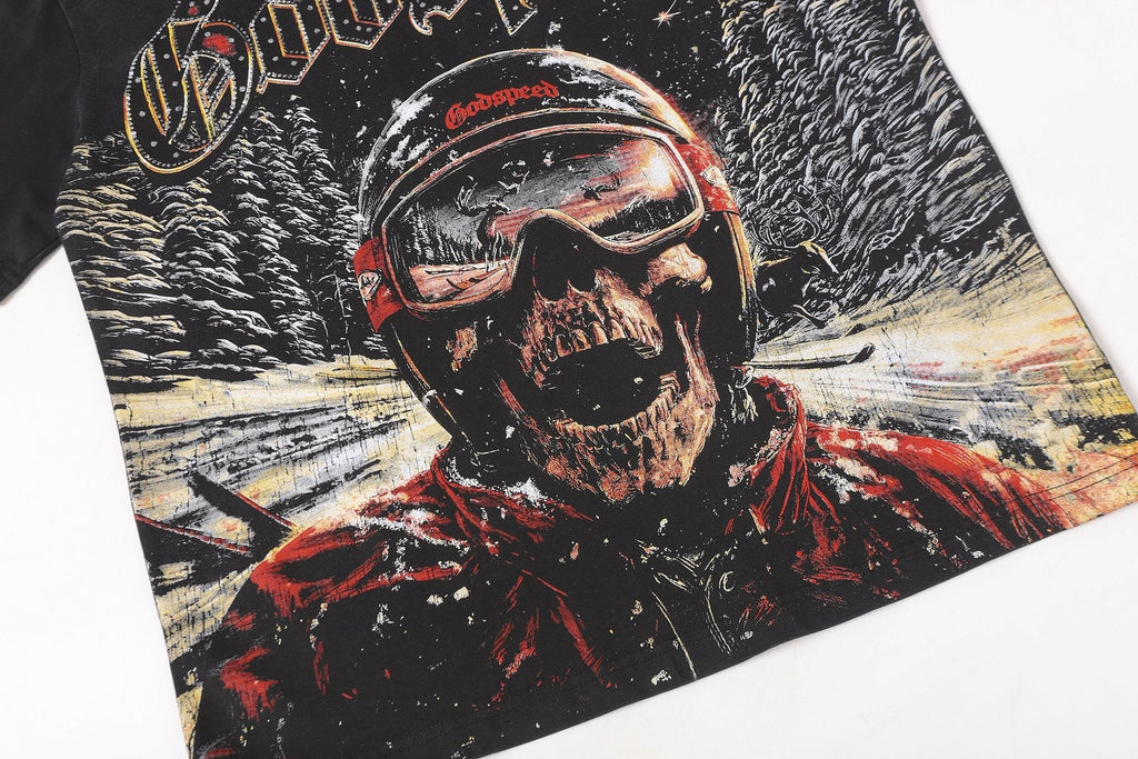 Godspeed Skull Skier Graphic Short-Sleeve T-Shirt