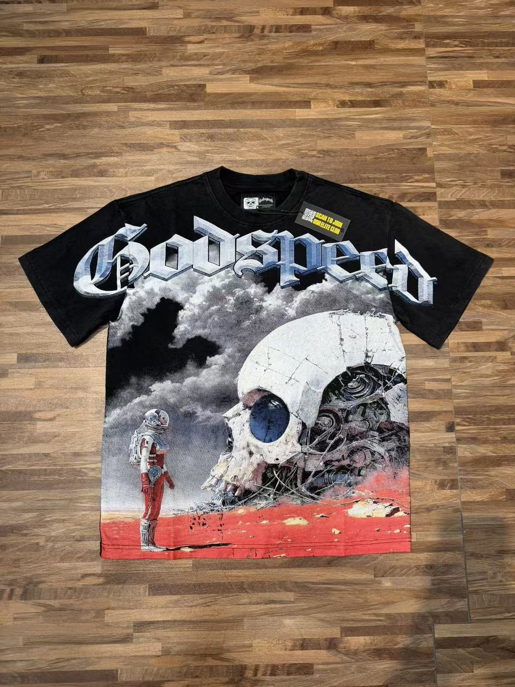 Godspeed Astronaut Skull Graphic T-Shirt