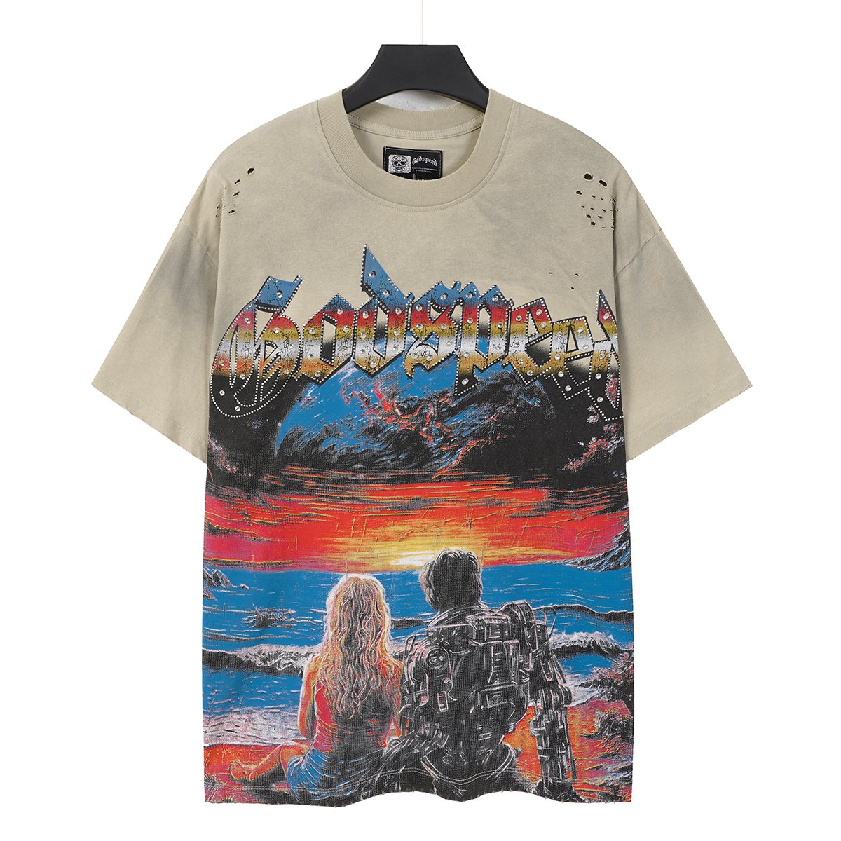Godspeed Sunset Couple Distressed Graphic T-Shirt