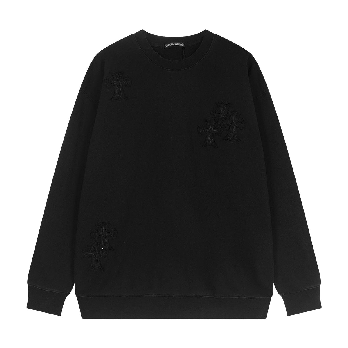 Chrome Hearts Rhinestone Horseshoe Applique Crewneck Sweatshirt