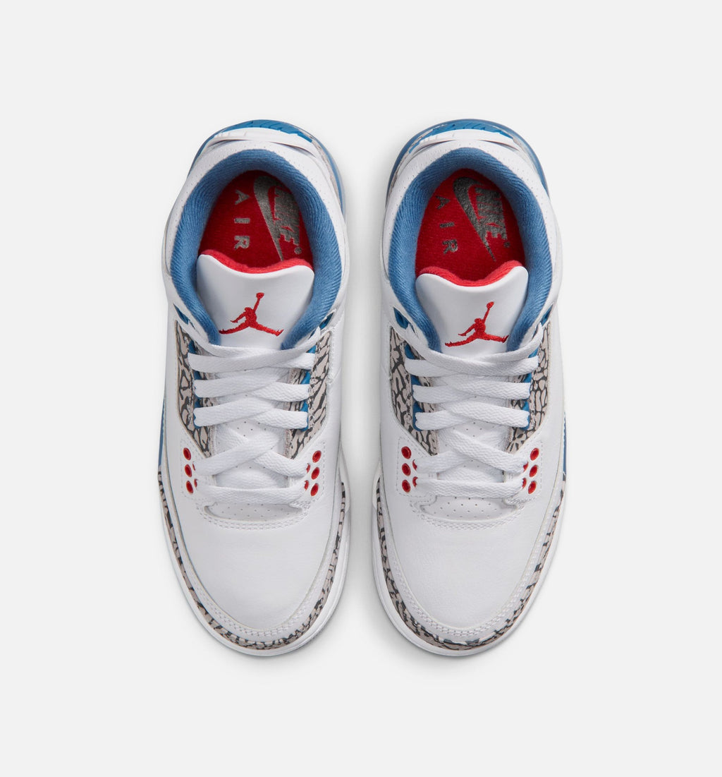 Air Jordan 3 Retro OG 'True Blue' Grade School - White/Fire Red/True Blue