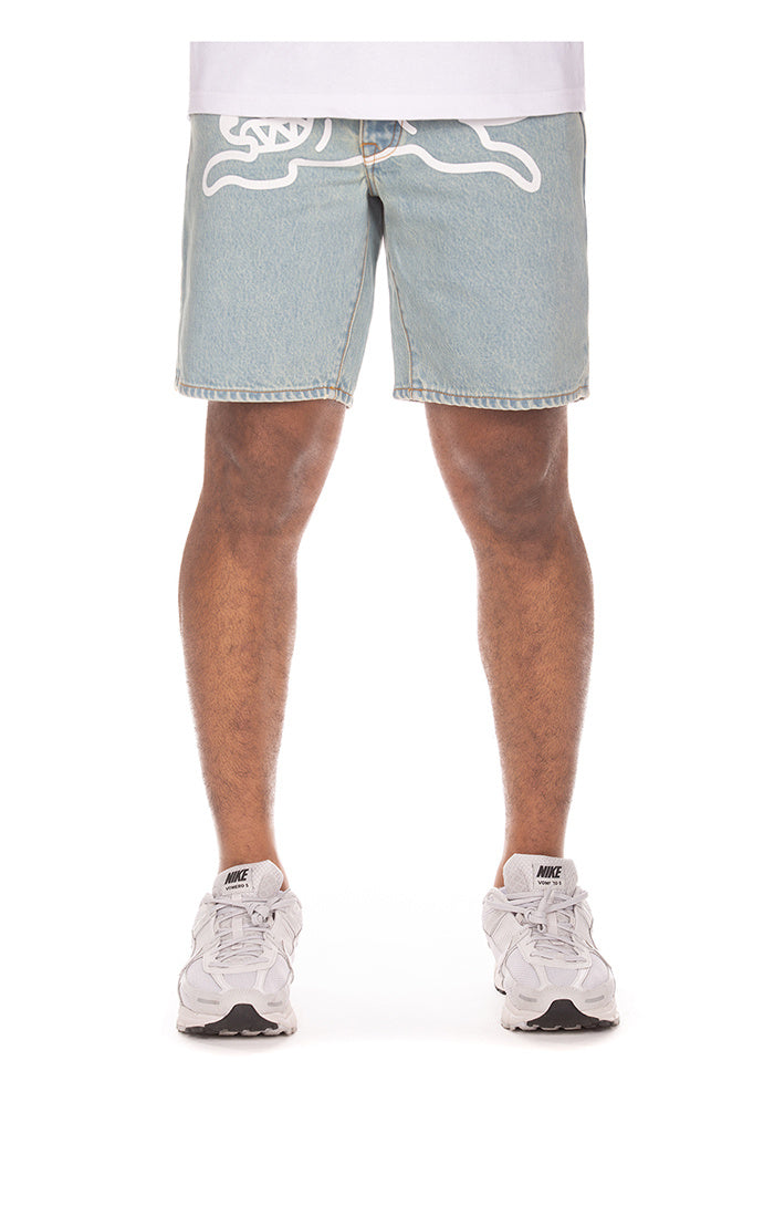 Icecream Blue Dog Jean Shorts