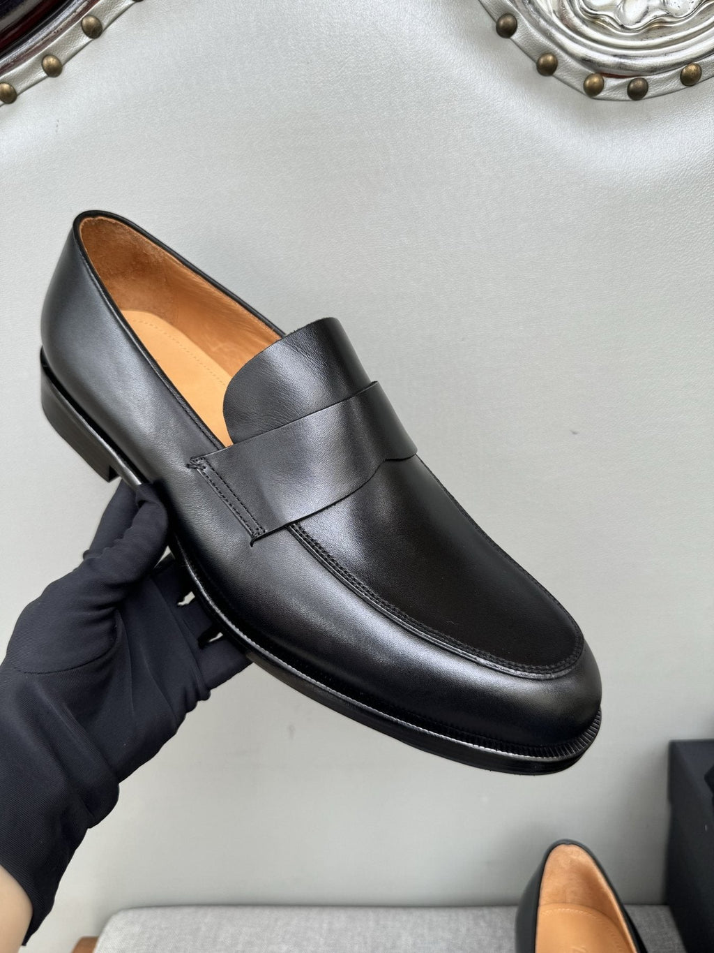 Zegna Men's Black Leather Loafers