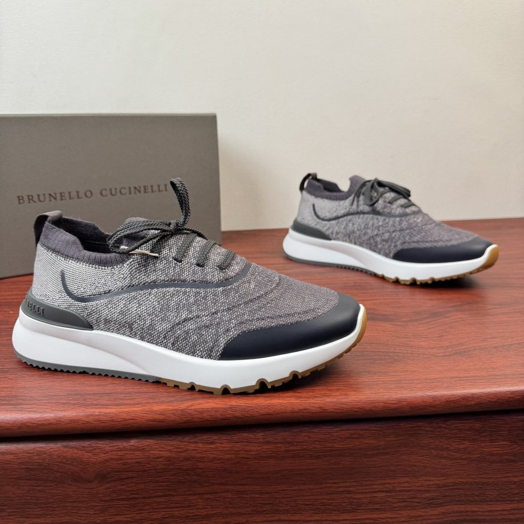 Brunello Cucinelli Men's Knit Sneakers