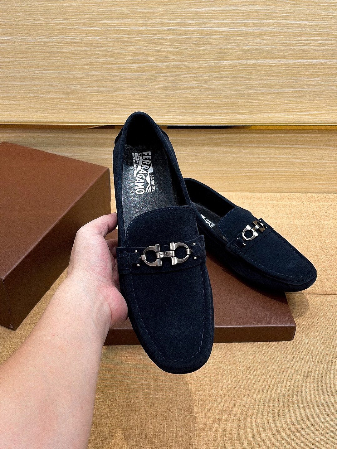 Ferragamo Men's Bit Loafers - Moc-Toe Stitching