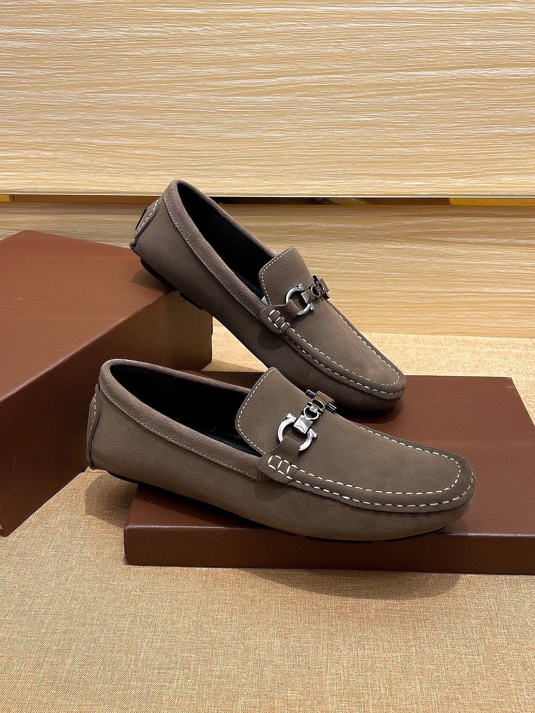 Ferragamo Men's Bit Loafers - Moc-Toe Stitching