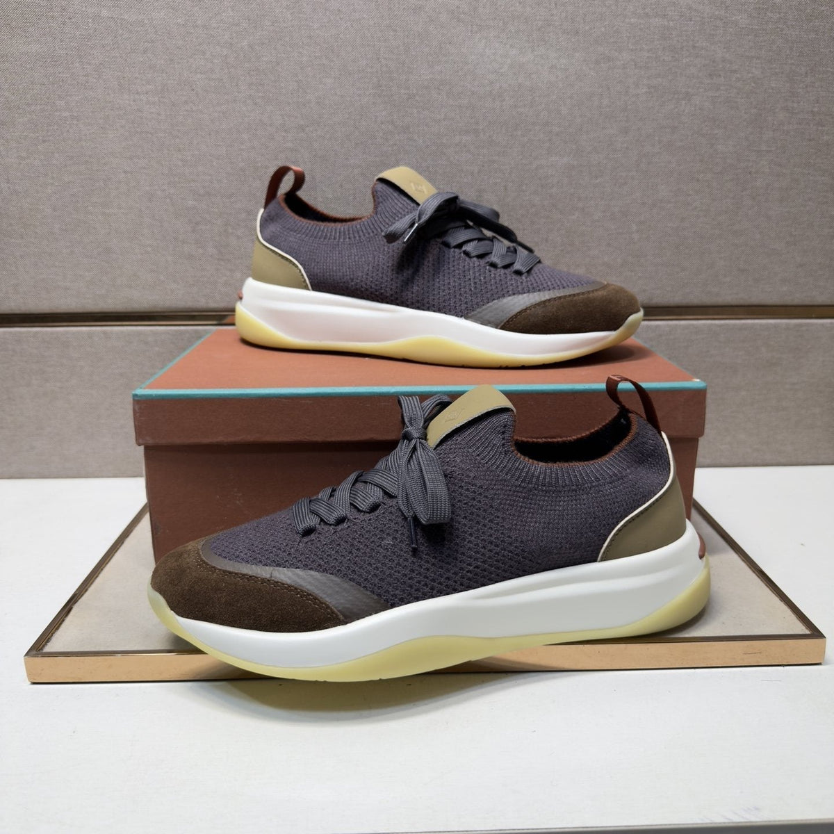 Loro Piana Men's Mesh Low-Top Sneakers - Contrast Midsole And Outsole