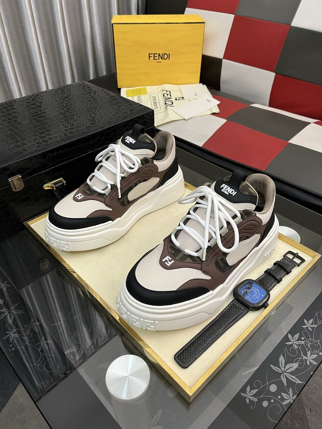Fendi FD Match Paneled Sneakers