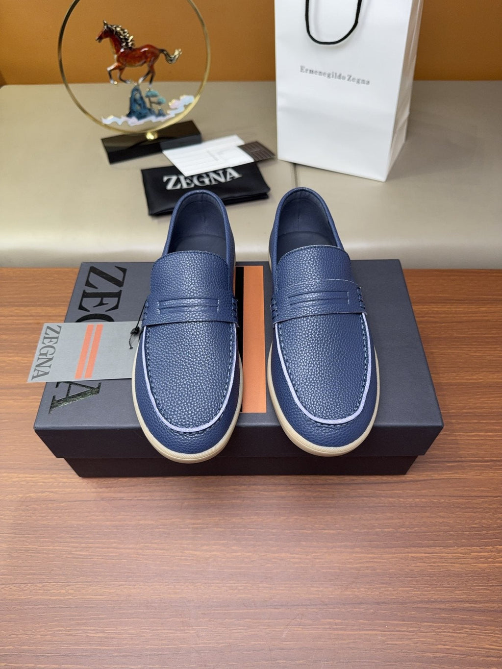 Zegna Men's Textured Slip-On Loafers