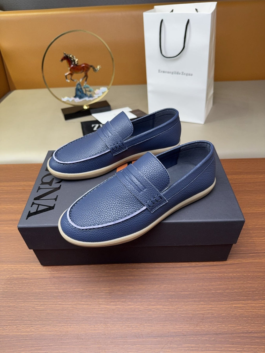 Zegna Men's Textured Slip-On Loafers