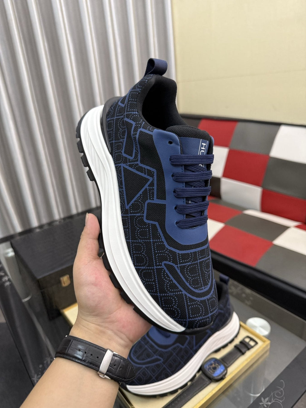 BOSS Patterned Low-Top Sneakers