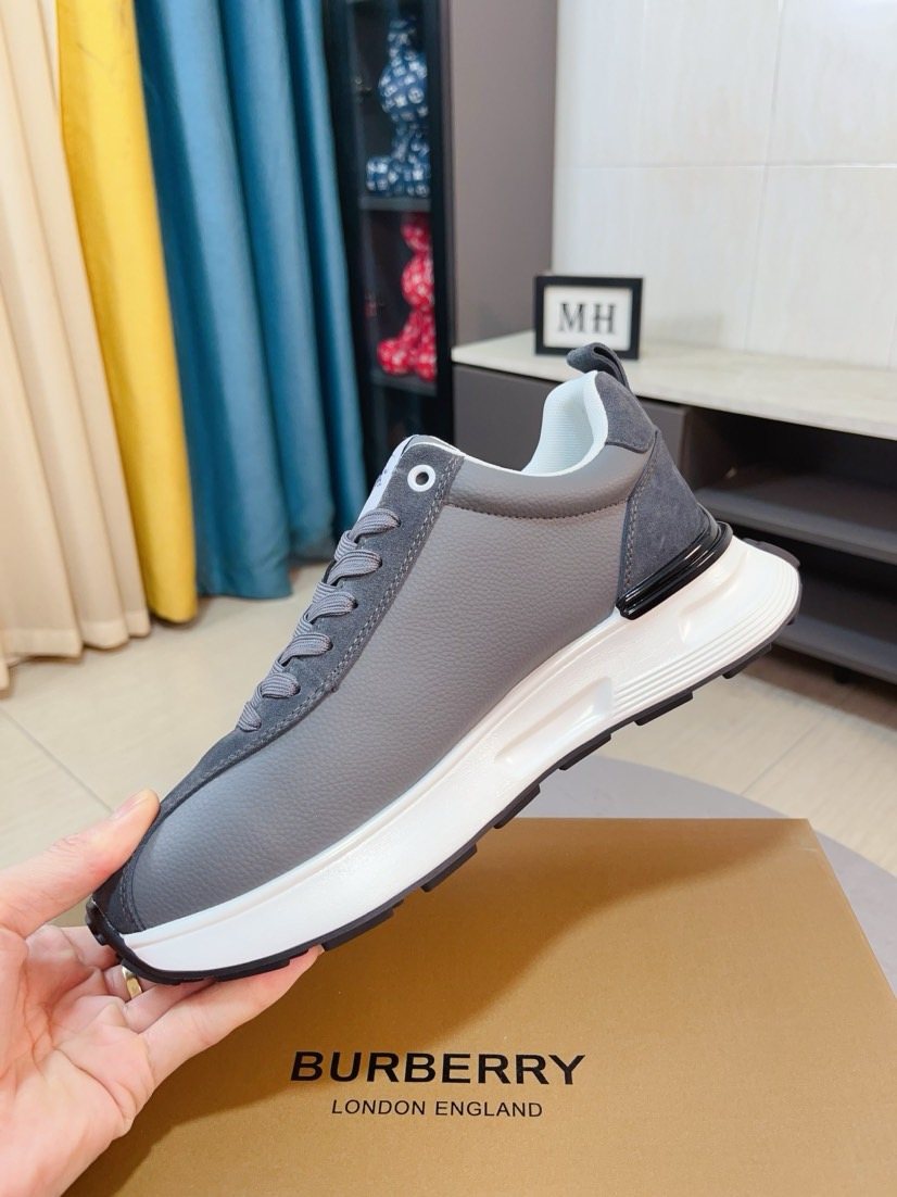 Burberry Men's Contrast-Panel Lace-Up Sneakers
