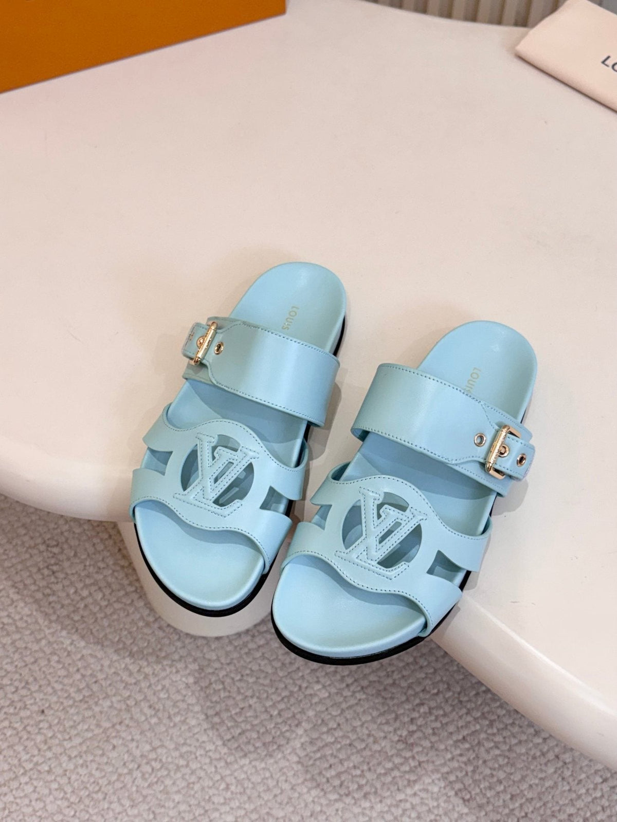 Louis Vuitton Cutout Buckle Slide Sandals