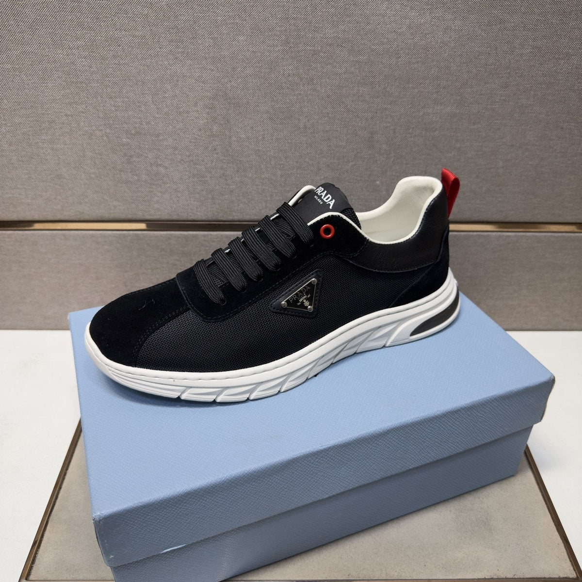 Prada Paneled Low-Top Sneakers