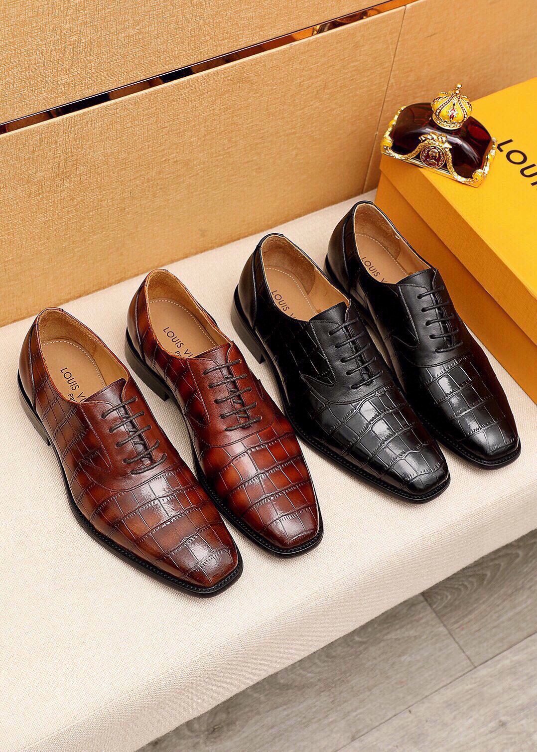 Louis Vuitton Embossed Lace-Up Dress Shoes