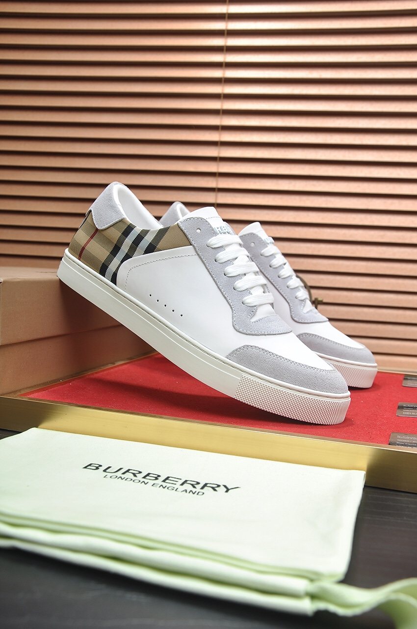 Burberry Check Panel Low-Top Sneakers - Rubber Outsole